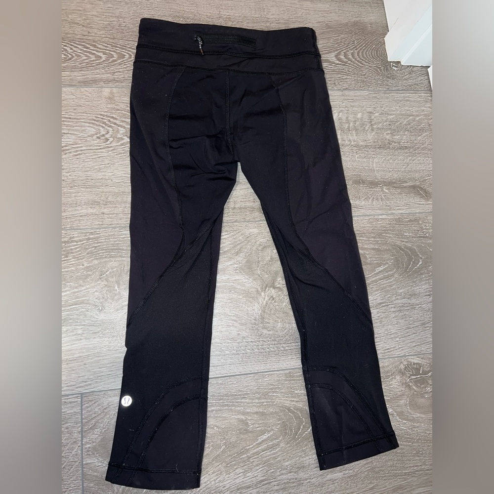 Lululemon Leggings with Mesh Ankle Detail - Black, Size 4